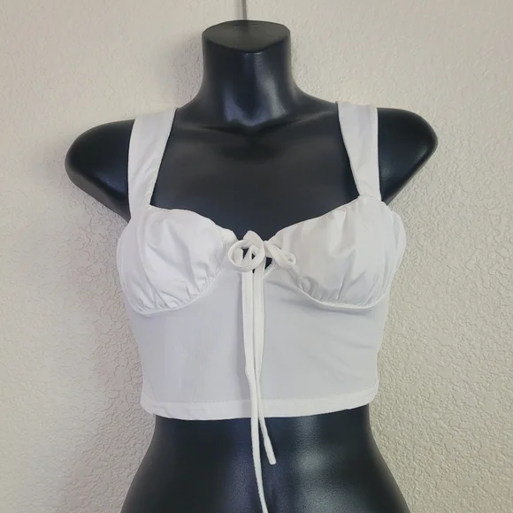 Zaful NWT White Crop Top size 4 - Picture 2 of 7